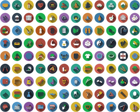 Big Set Of Circle Flat Design Icons