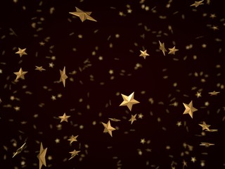 golden rating stars rain. with depth of field effect.