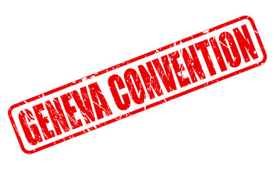 GENEVA CONVENTION red stamp text