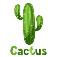 Abstract stylized cactus and text background design