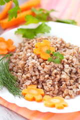 Buckwheat porridge with vegetables