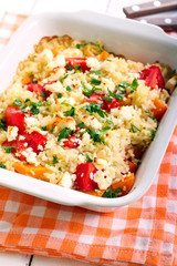 Pumpkin, tomato and fetta risotto