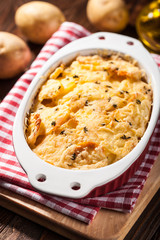 Baked potatoes with cheese