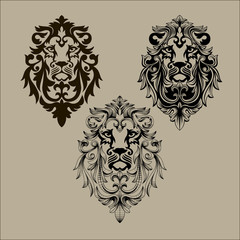 Obraz premium Heraldyczna głowa lwa