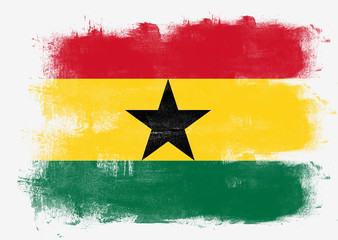Flag of Ghana painted with brush