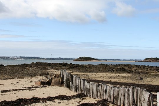 plage de carantec, &icirc;le callot, bretagne
