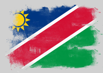 Flag of Namibia painted with brush