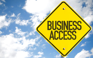 Business Access sign with sky background