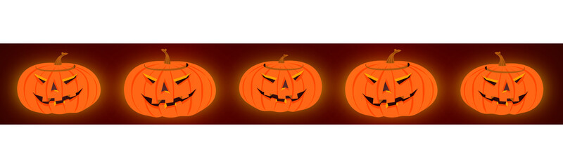 Halloween bandeau Citrouilles vecteurs 3