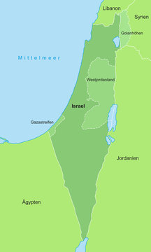 Israel - Karte in Grün
