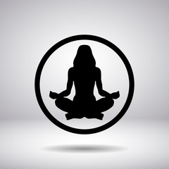 The woman's silhouette in a circle - Yoga