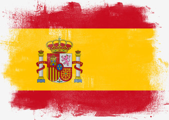 Flag of Spain painted with brush