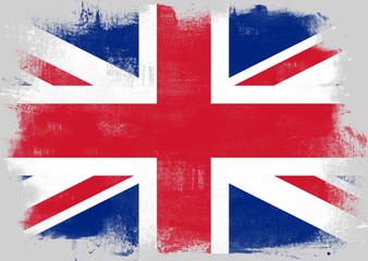 Flag of United Kingdom painted with brush