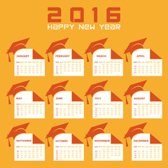 creative New Year 2016 calendar design stock vector