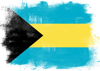 Flag of Bahamas painted with brush