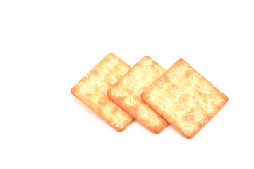 Crackers isolated on white background.