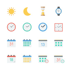 time date icons set