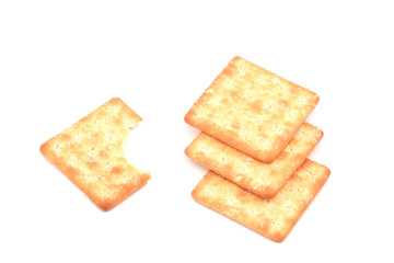 Crackers isolated on white background.
