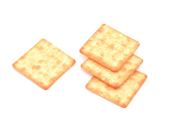Crackers isolated on white background.