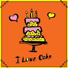 cake, Hand drawn illustration