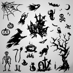 Set Halloween Objects Collection