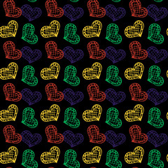 decorative hearts seamless vector pattern