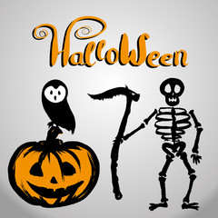 Halloween background with pumpkin