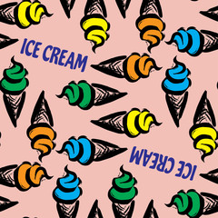 Ice cream  in waffle cup