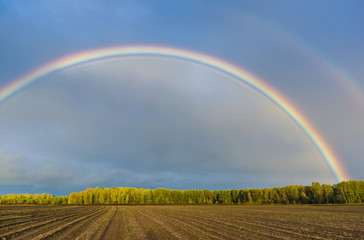 Rainbow. Autumn in Central Russia