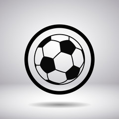 Fototapeta premium Silhouette of a soccer ball in the circle