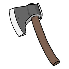 wooden axe / cartoon vector and illustration, hand drawn style, isolated on white background.