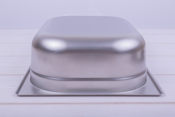 metal containers for food preparation, food industrial capacity. cruet stand food with a lid.