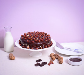 Hazelnut-chocolate cake.