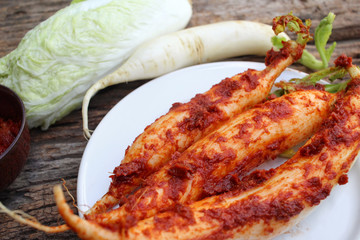 Daikon radishes kimchi korean food