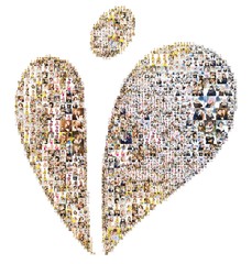 Heart icon. Formed out of peoples photography