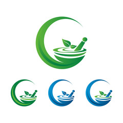 Crescent Herbal Medical Health Care Logo Icon