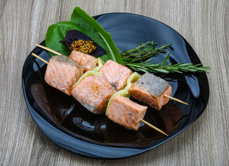 Salmon skewer