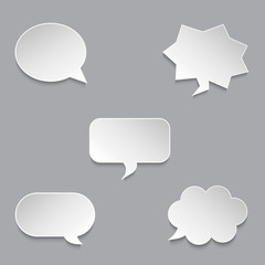 Speech Bubbles set. Collection of abstract cloud icons. Vector illustration.