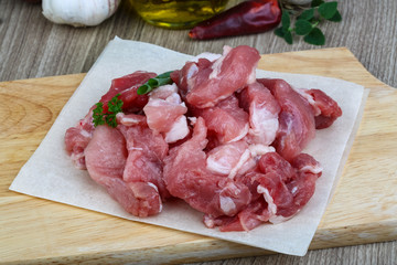 Diced pork meat