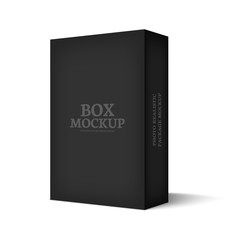 Realistic mockup black box isolated on white background. 
