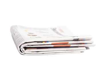 Folded newspapers