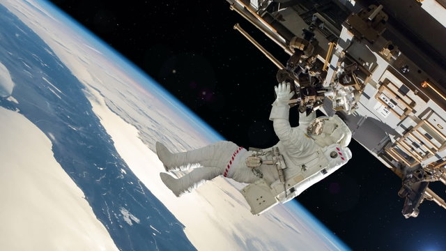 Astronaut  On International Space Station.