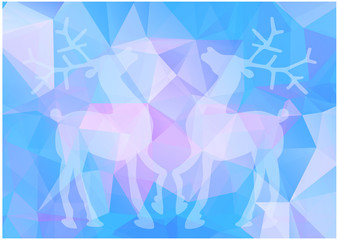 Abstract vector triangles reindeer background