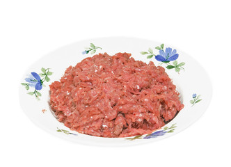 Minced chicken in a plate