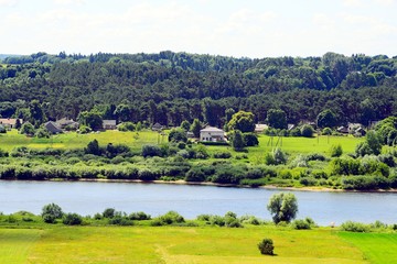 Nemunas river view from Mound in Seredzius town