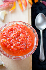 fresh tomato chutney with garlic