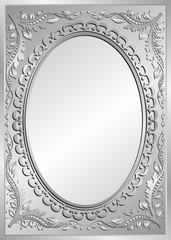 vintage silver background with decorative frame