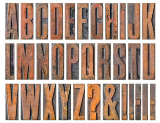 Alte Holzlettern - Alphabet - obrazy, fototapety, plakaty