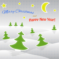 Fototapeta premium Paper Christmas tree. Christmas background.