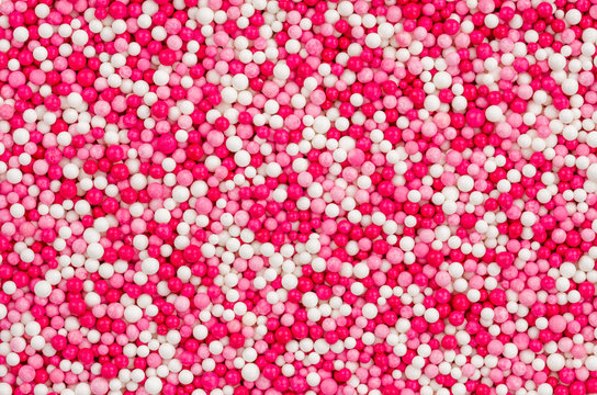 Zuckerdekor- rosa-rote Perlen